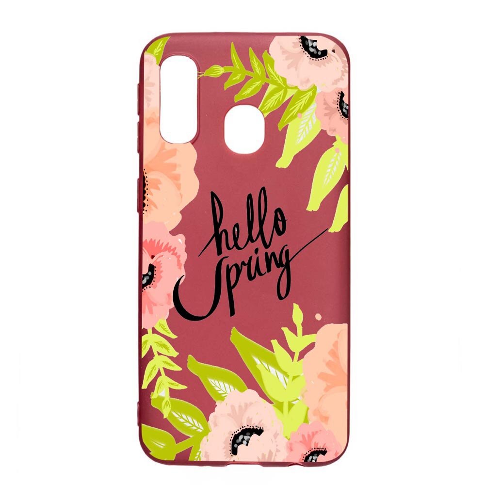 Husa Samsung Galaxy A20e, Hello Spring, rezistenta la uzura, anti-alunecare, din silicon Premium, Pomegranate, PG685