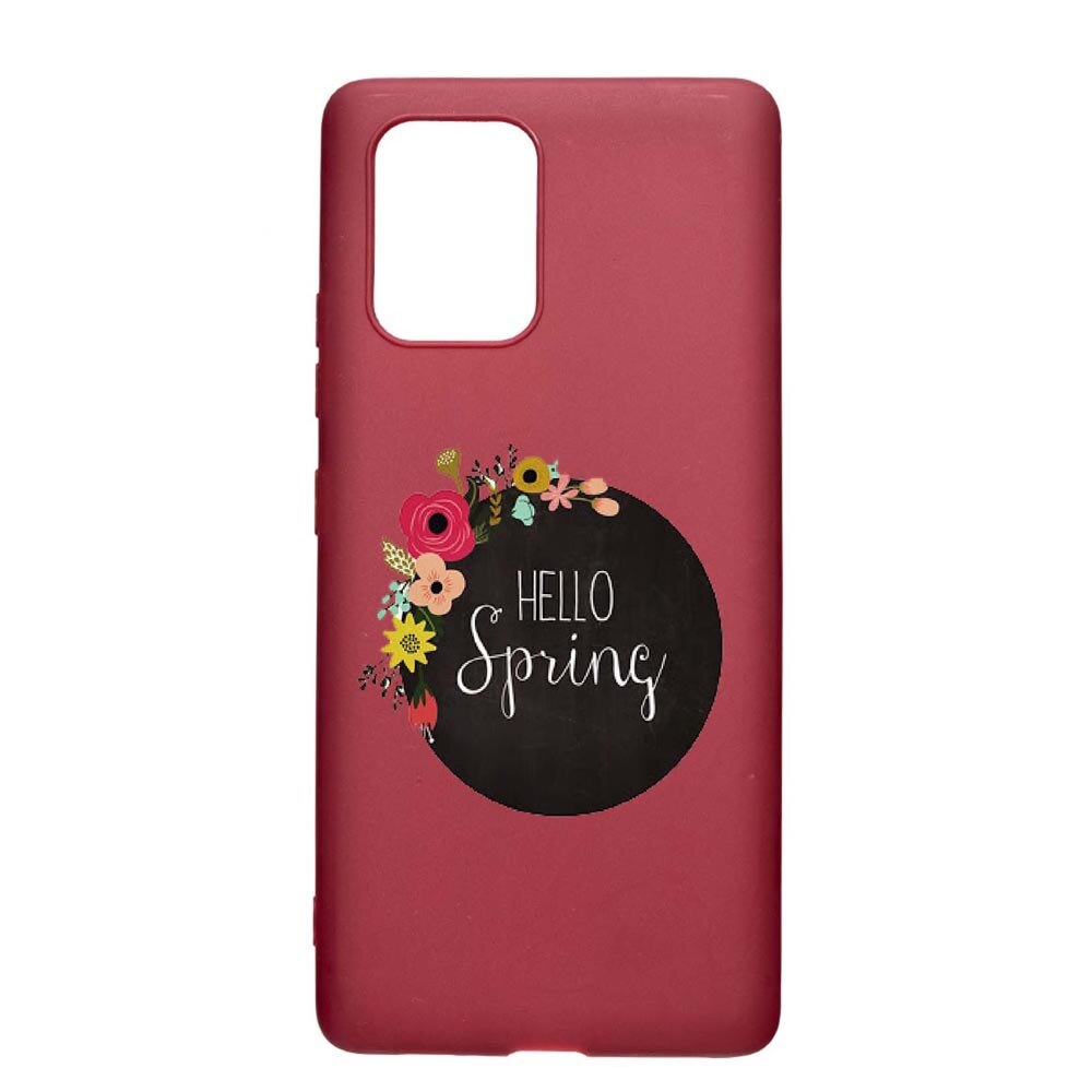 Husa Apple iPhone 11 Pro Max, Hello Spring, rezistenta la uzura, anti-alunecare, din silicon Premium, Pomegranate, PG684