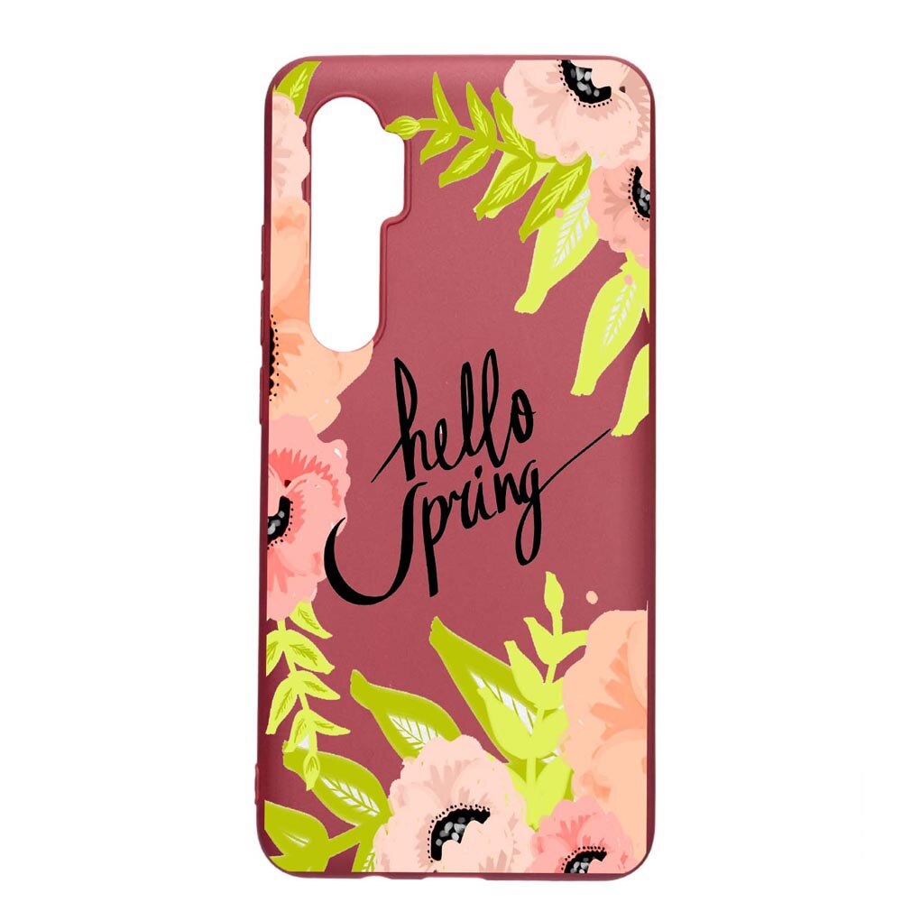 Husa Xiaomi Mi Note 10 Lite, Hello Spring, rezistenta la uzura, anti-alunecare, din silicon Premium, Pomegranate, PG685