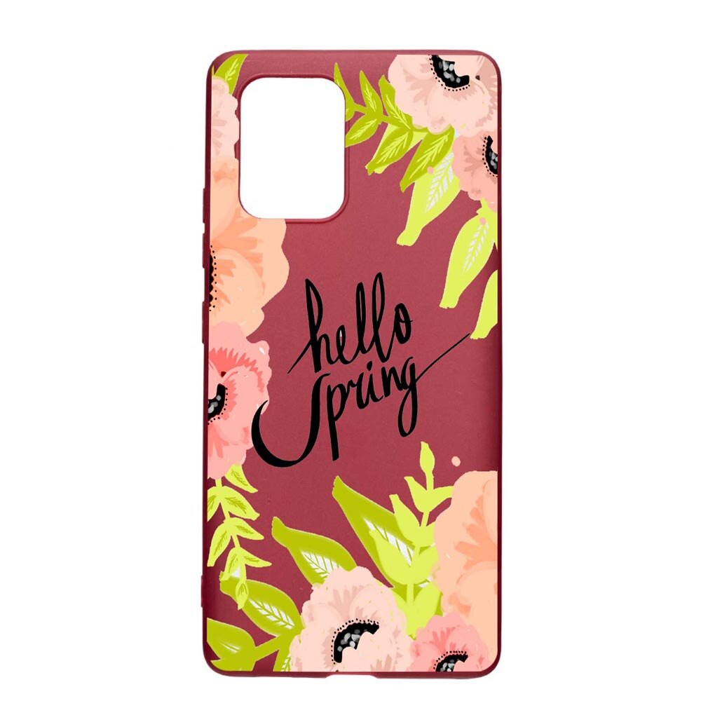 Husa Apple iPhone 11 Pro Max, Hello Spring, rezistenta la uzura, anti-alunecare, din silicon Premium, Pomegranate, PG685