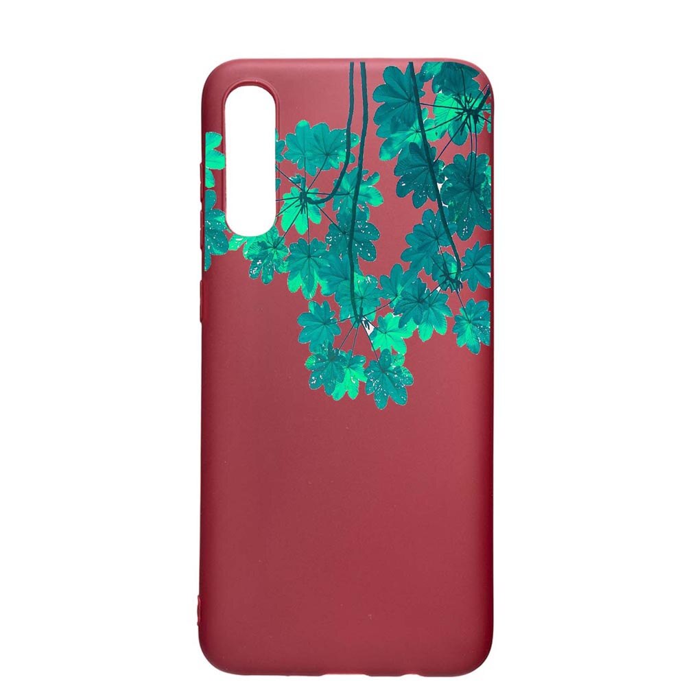 Husa Samsung Galaxy A70, Green Forest, rezistenta la uzura, anti-alunecare, din silicon Premium, Pomegranate, PG682