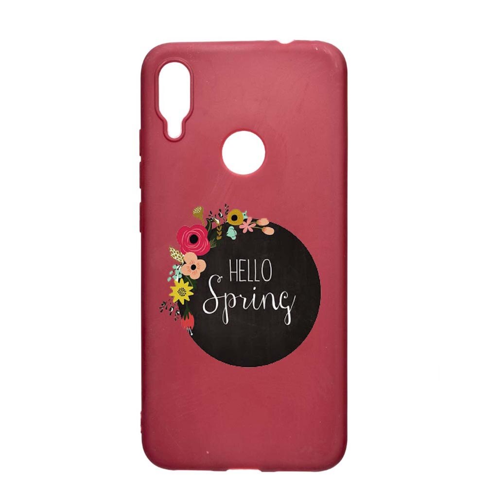 Husa Xiaomi Redmi Note 7, Hello Spring, rezistenta la uzura, anti-alunecare, din silicon Premium, Pomegranate, PG684