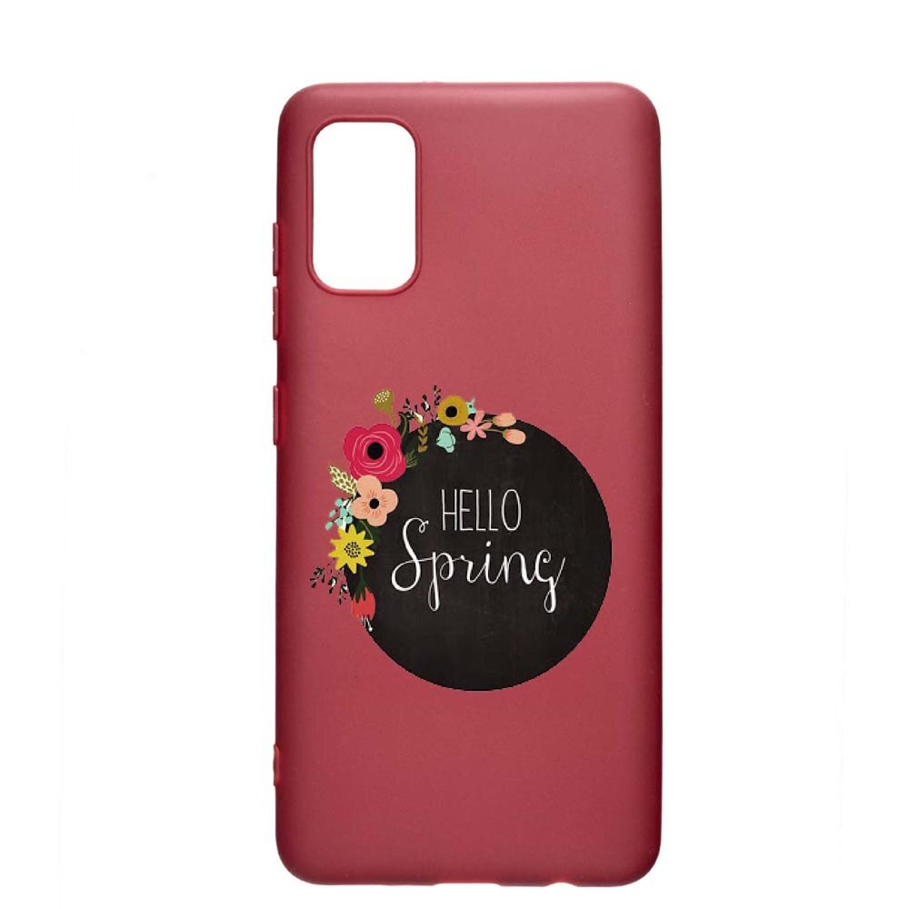 Husa Samsung Galaxy A51, Hello Spring, rezistenta la uzura, anti-alunecare, din silicon Premium, Pomegranate, PG684