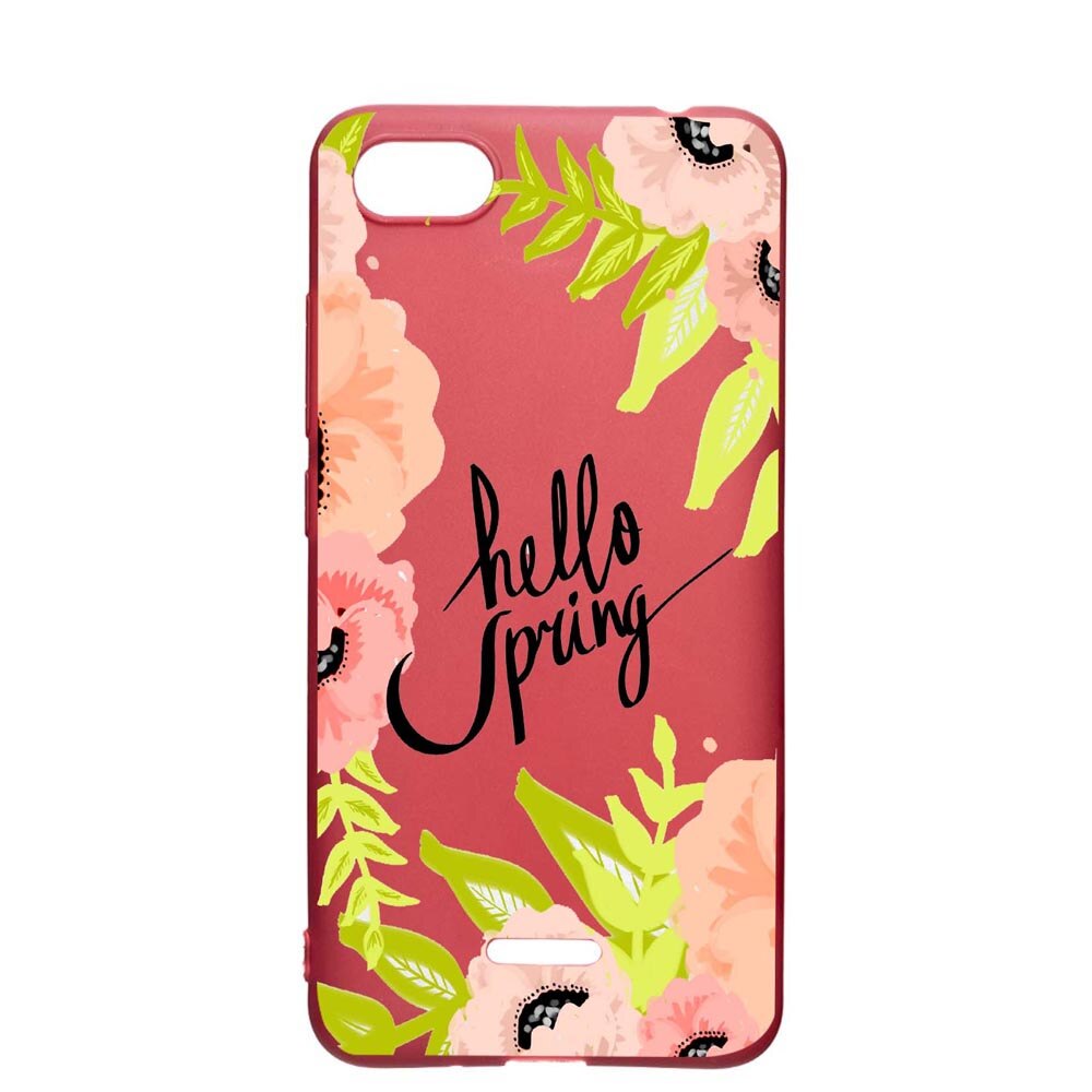 Husa Xiaomi Redmi 6A, Hello Spring, rezistenta la uzura, anti-alunecare, din silicon Premium, Pomegranate, PG685