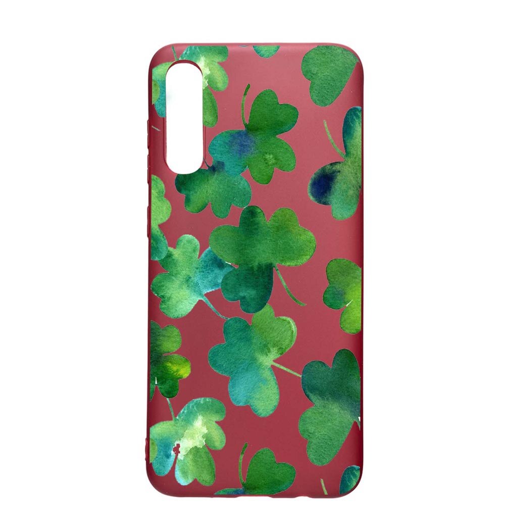 Husa Samsung Galaxy A70, Green Leaf, rezistenta la uzura, anti-alunecare, din silicon Premium, Pomegranate, PG697