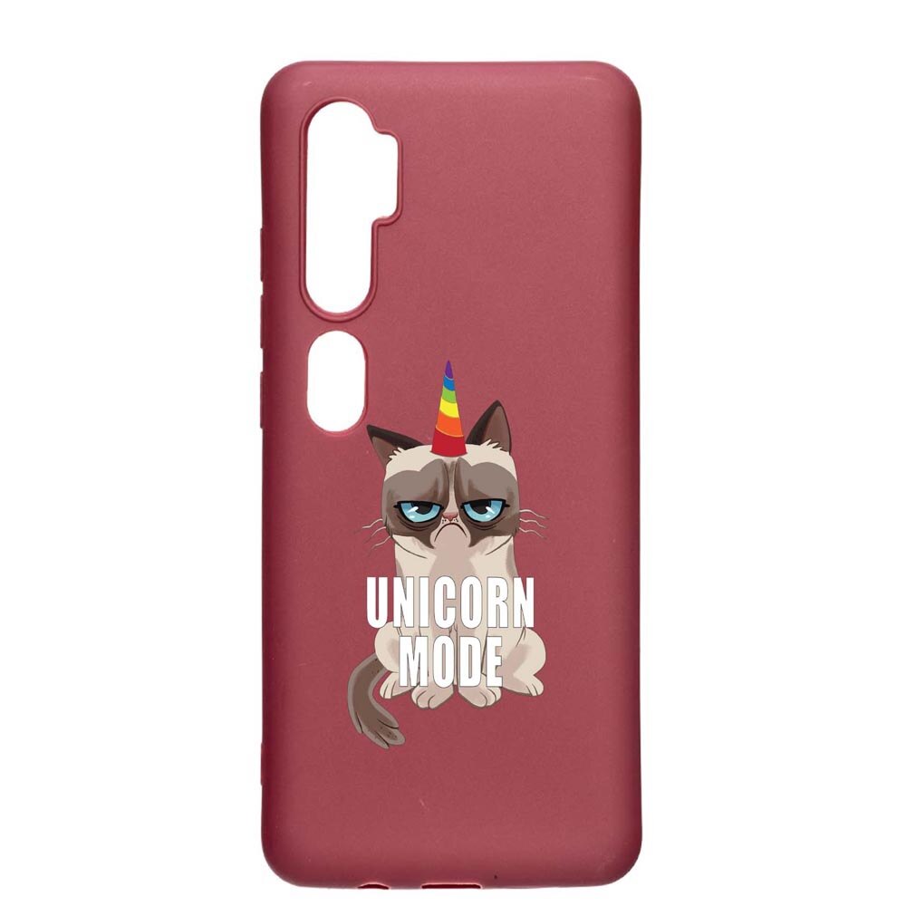 Husa Xiaomi Mi Note 10, Meme - Gumpy Unicorn Mode, rezistenta la uzura, anti-alunecare, din silicon Premium, Pomegranate, PG654
