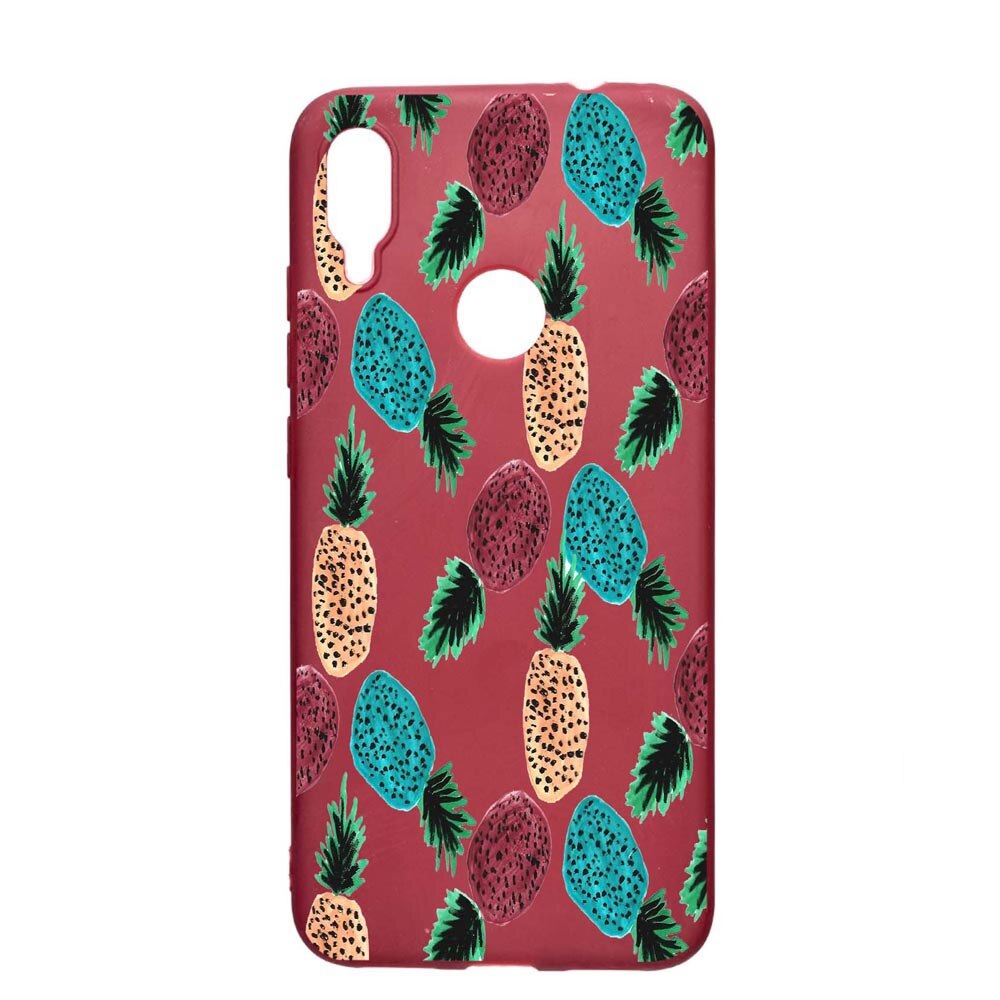 Husa Xiaomi Redmi Note 7, Ananas, rezistenta la uzura, anti-alunecare, din silicon Premium, Pomegranate, PG669