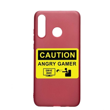 Husa Huawei P30 Lite, Gamer - Angry Gamer, rezistenta la uzura, anti-alunecare, din silicon Premium, Pomegranate, PG673 Husa Huawei P30 Lite, Gamer - Angry Gamer, rezistenta la uzura, anti-alunecare, din silicon Premium, Pomegranate, PG673