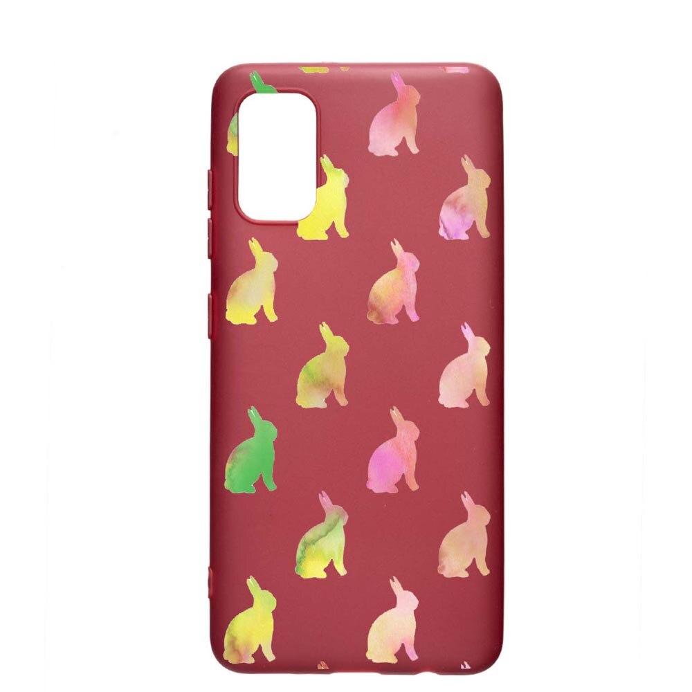 Husa Samsung Galaxy A41, Cool Rabbits, rezistenta la uzura, anti-alunecare, din silicon Premium, Pomegranate, PG695