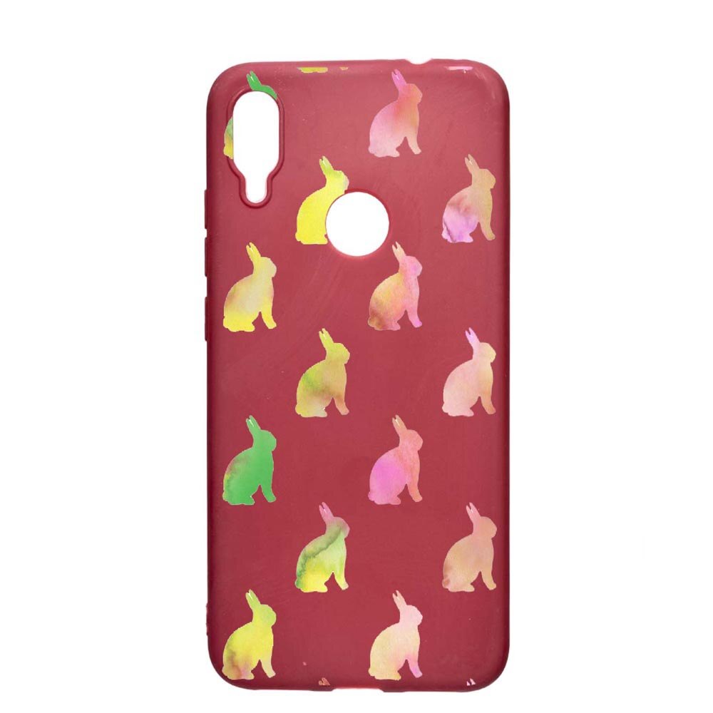 Husa Xiaomi Redmi Note 7, Cool Rabbits, rezistenta la uzura, anti-alunecare, din silicon Premium, Pomegranate, PG695