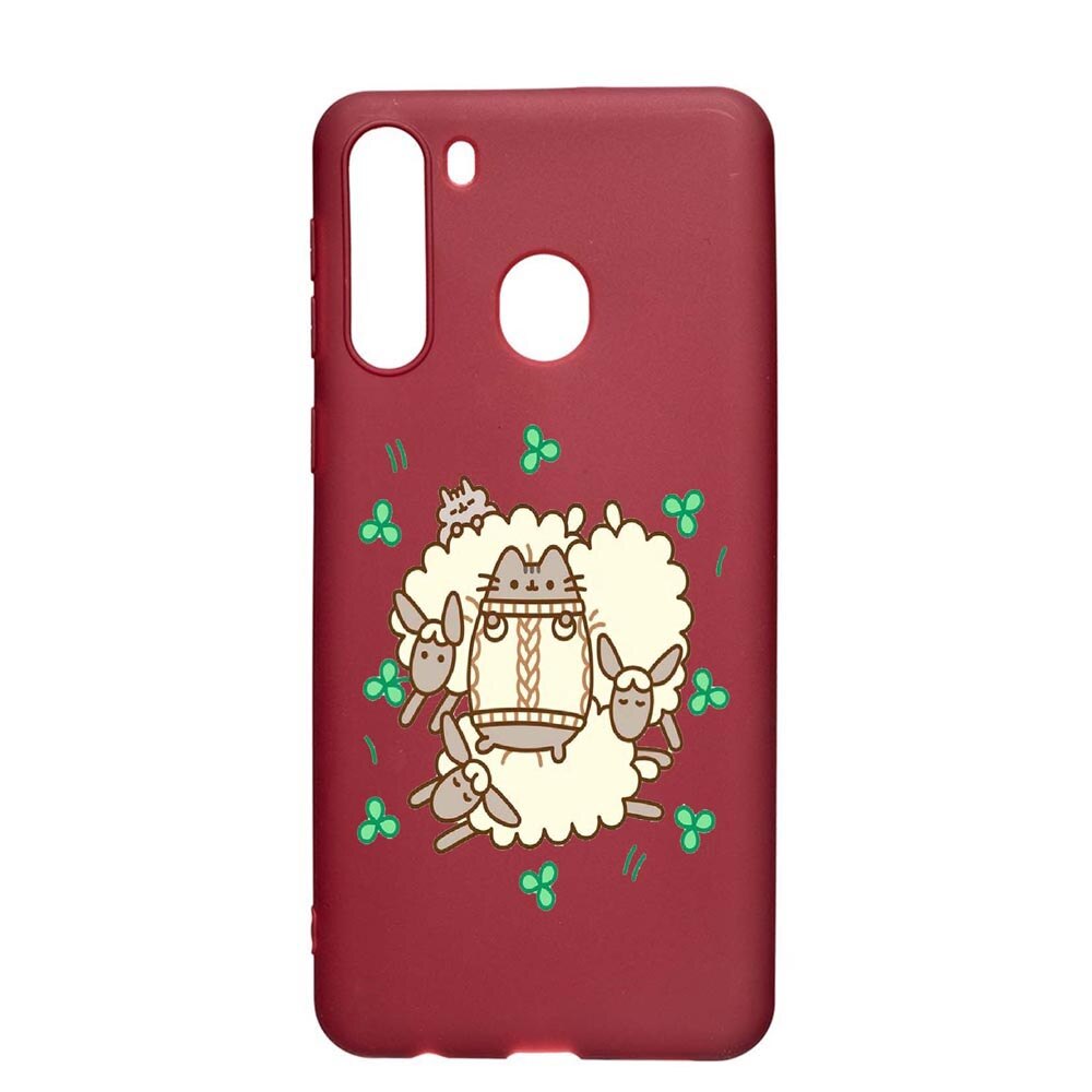 Husa Samsung Galaxy A21, Rabbits - Lambs, rezistenta la uzura, anti-alunecare, din silicon Premium, Pomegranate, PG692