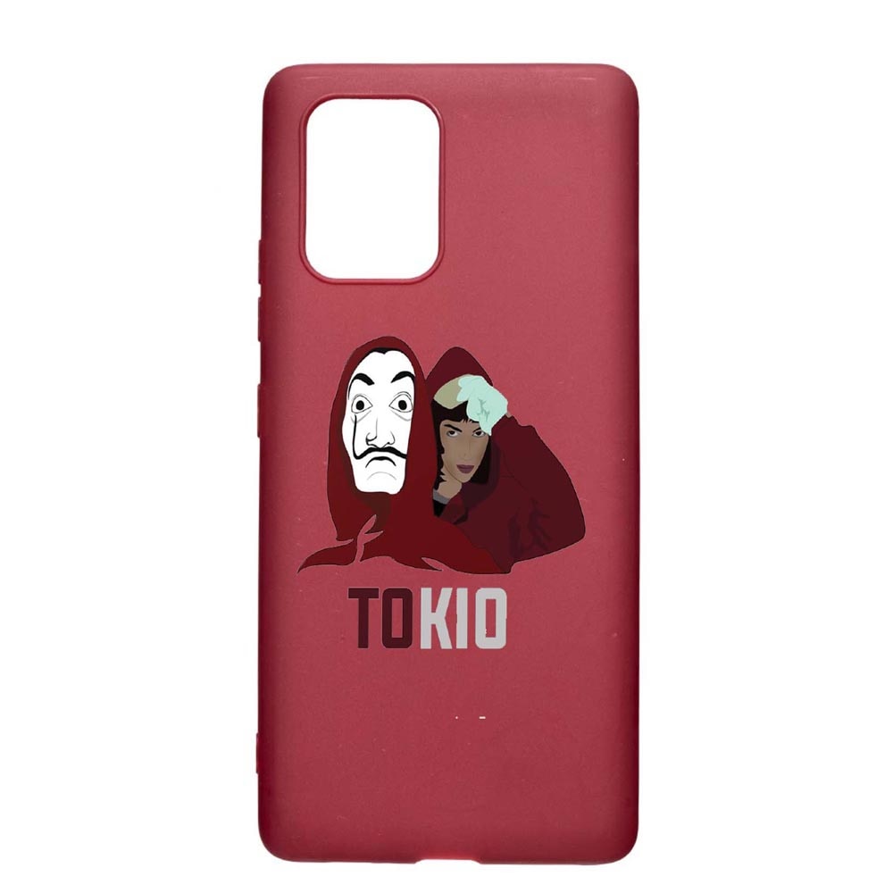 Husa Apple iPhone 11 Pro, La Casa De Papel - Tokyo, rezistenta la uzura, anti-alunecare, din silicon Premium, Pomegranate, PG710