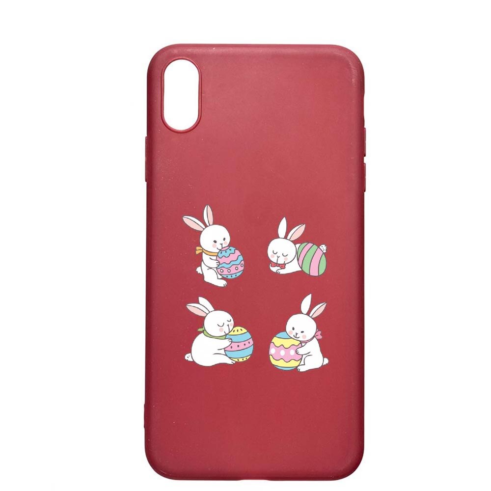 Husa Apple iPhone XS Max, Rabbit - Easter, rezistenta la uzura, anti-alunecare, din silicon Premium, Pomegranate, PG690