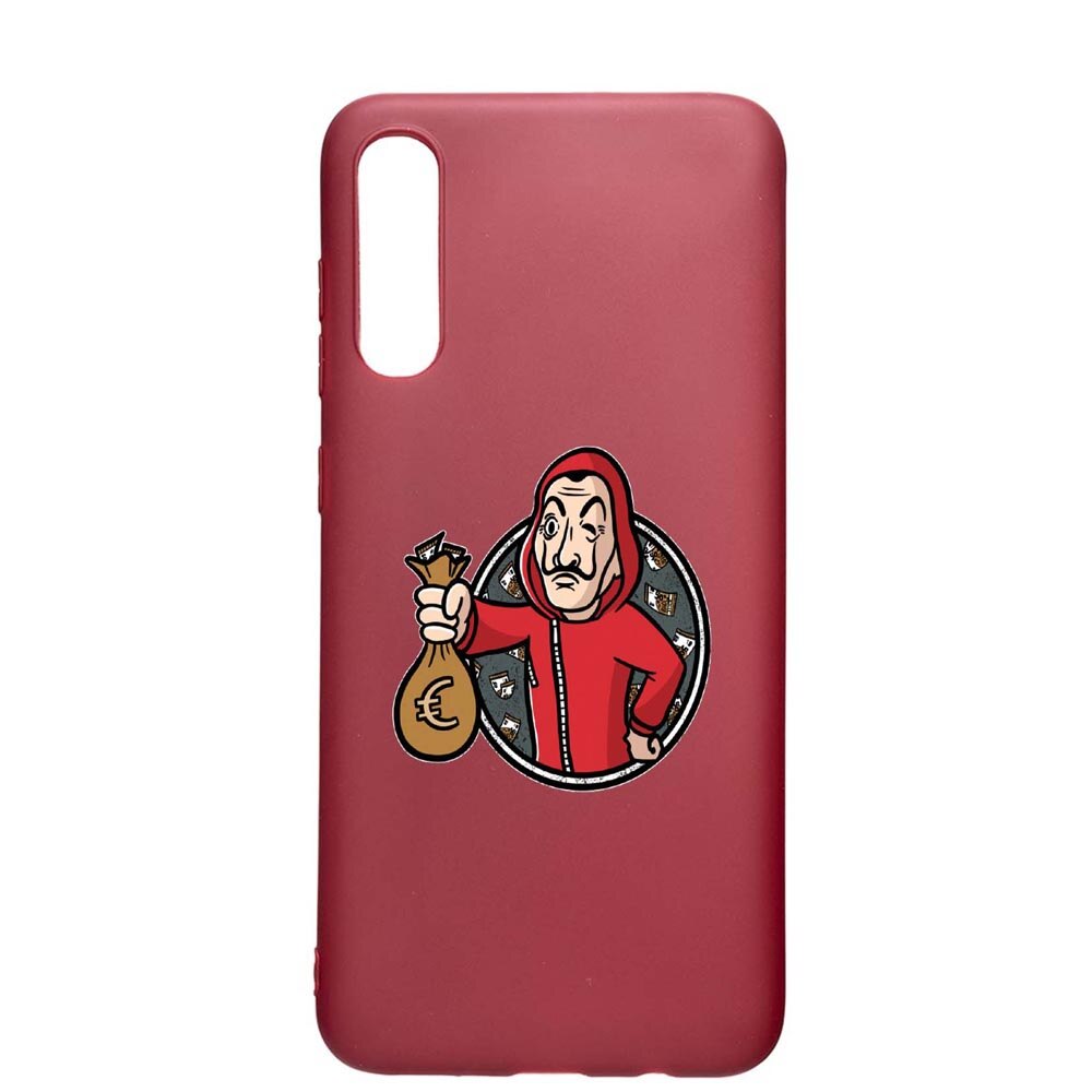Husa Samsung Galaxy A70, La Casa De Papel, rezistenta la uzura, anti-alunecare, din silicon Premium, Pomegranate, PG700