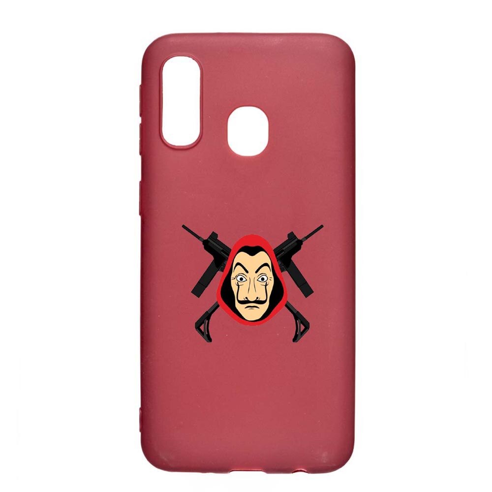 Husa Samsung Galaxy A20e, La Casa De Papel, rezistenta la uzura, anti-alunecare, din silicon Premium, Pomegranate, PG714