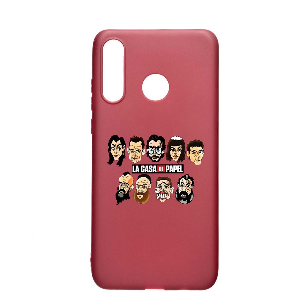 Husa Huawei P30 Lite, La Casa De Papel, rezistenta la uzura, anti-alunecare, din silicon Premium, Pomegranate, PG713