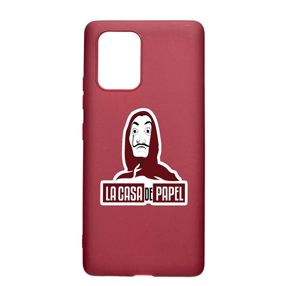 Husa Apple iPhone 11, La Casa De Papel, rezistenta la uzura, anti-alunecare, din silicon Premium, Pomegranate, PG719
