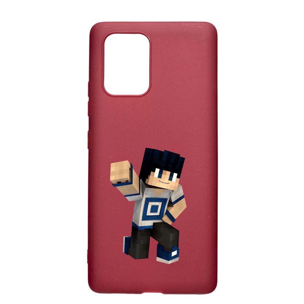 Husa Apple iPhone 11, Minecraft, rezistenta la uzura, anti-alunecare, din silicon Premium, Pomegranate, PG725