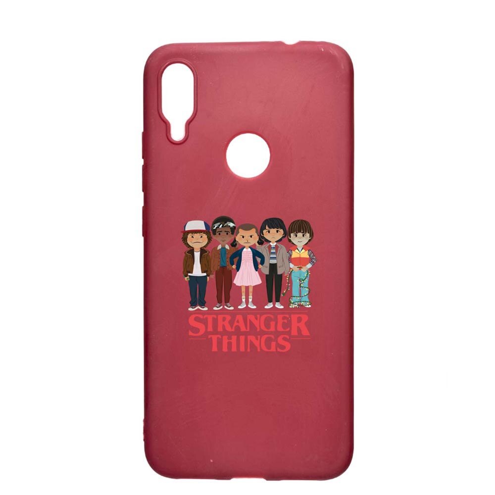 Husa Xiaomi Redmi Note 7, Stranger Things, rezistenta la uzura, anti-alunecare, din silicon Premium, Pomegranate, PG722