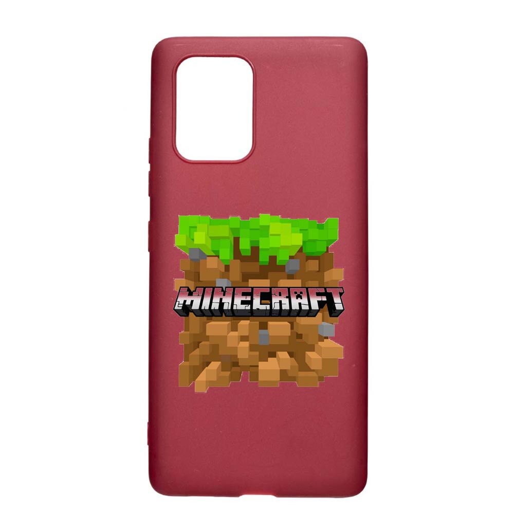 Husa Apple iPhone 11 Pro, Minecraft, rezistenta la uzura, anti-alunecare, din silicon Premium, Pomegranate, PG726