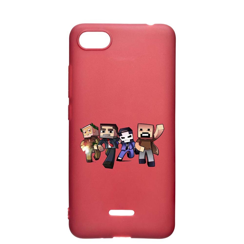 Husa Apple iPhone 6S / 6, Minecraft, rezistenta la uzura, anti-alunecare, din silicon Premium, Pomegranate, PG727