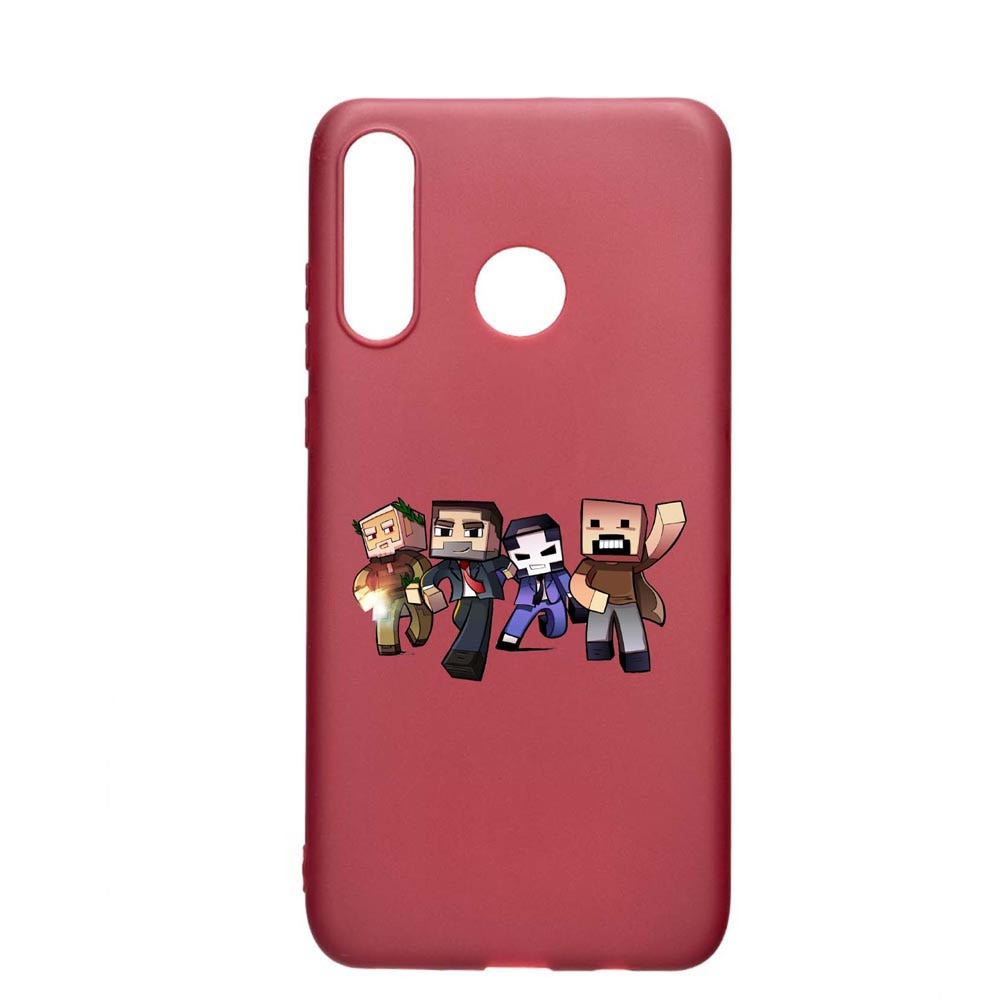 Husa Huawei P30 Lite, Minecraft, rezistenta la uzura, anti-alunecare, din silicon Premium, Pomegranate, PG727