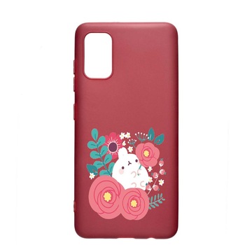 Husa Samsung Galaxy A51, Rabbits in flowers, rezistenta la uzura, anti-alunecare, din silicon Premium, Pomegranate, PG686 Husa Samsung Galaxy A51, Rabbits in flowers, rezistenta la uzura, anti-alunecare, din silicon Premium, Pomegranate, PG686
