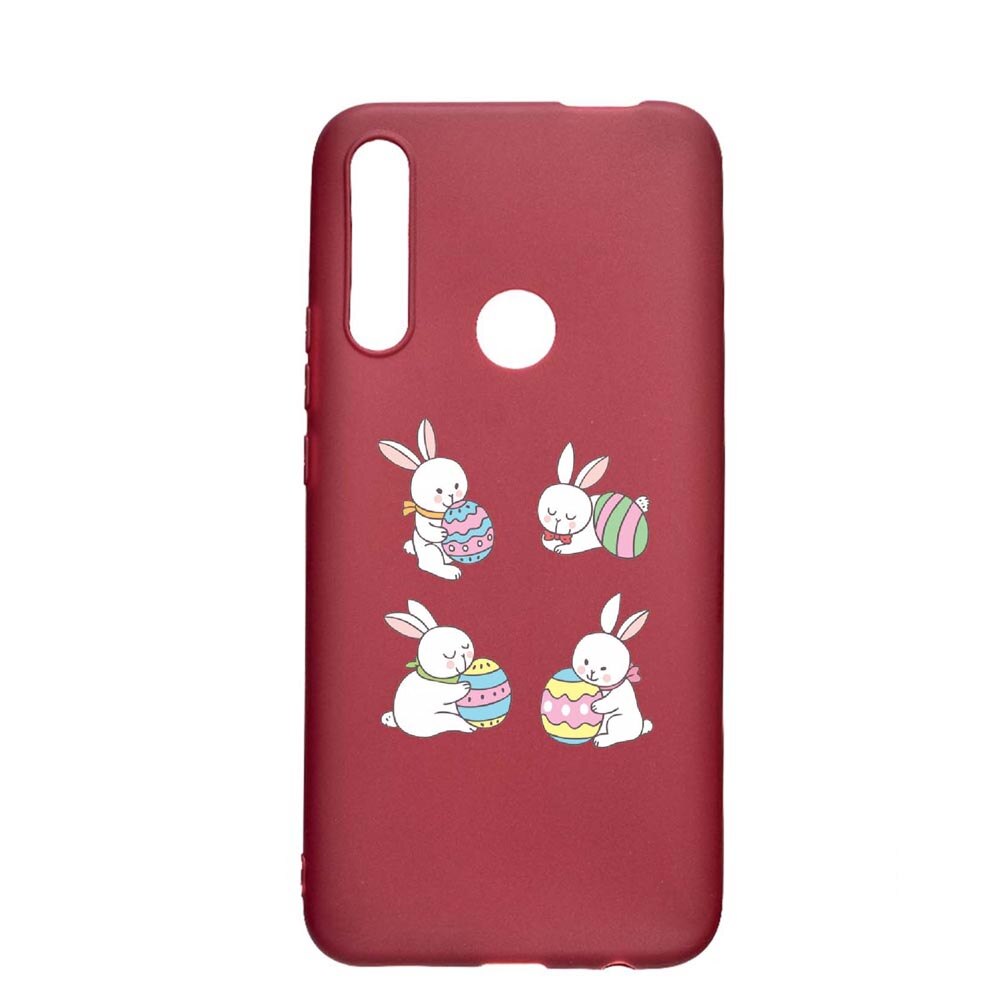 Husa Huawei P Smart Z, Rabbit - Easter, rezistenta la uzura, anti-alunecare, din silicon Premium, Pomegranate, PG690