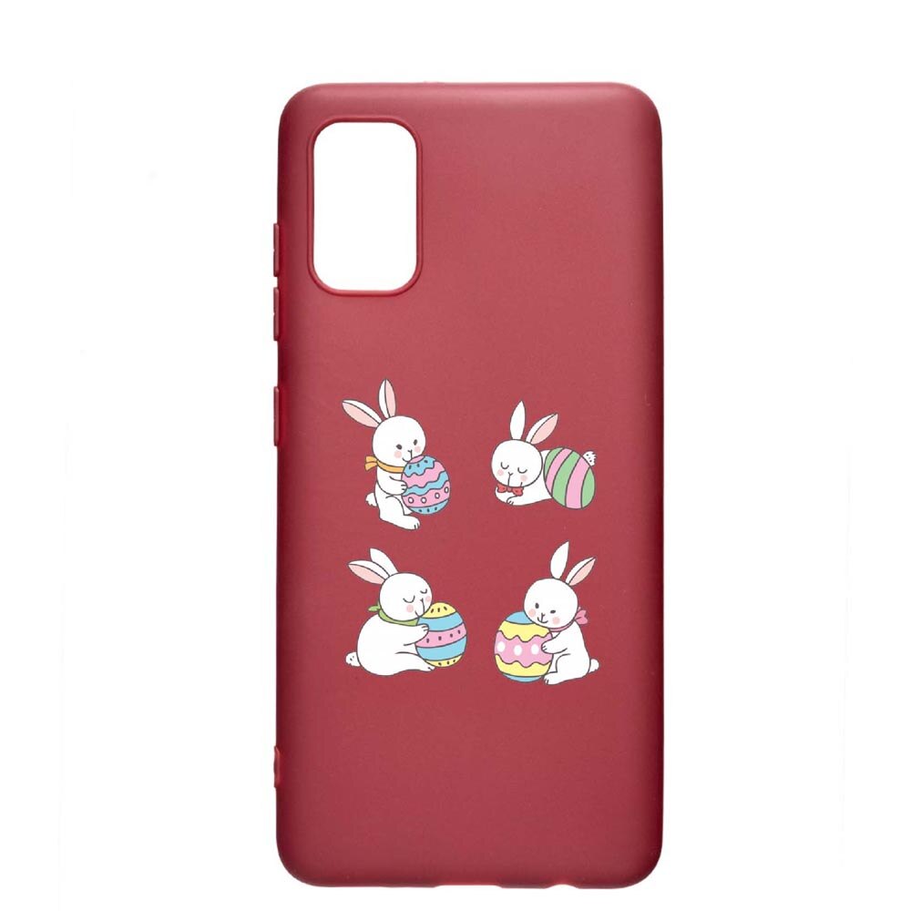 Husa Samsung Galaxy A51, Rabbit - Easter, rezistenta la uzura, anti-alunecare, din silicon Premium, Pomegranate, PG690