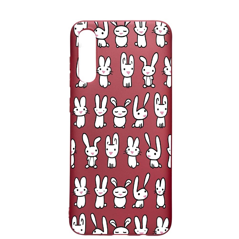 Husa Samsung Galaxy A70, Rabbits, rezistenta la uzura, anti-alunecare, din silicon Premium, Pomegranate, PG691