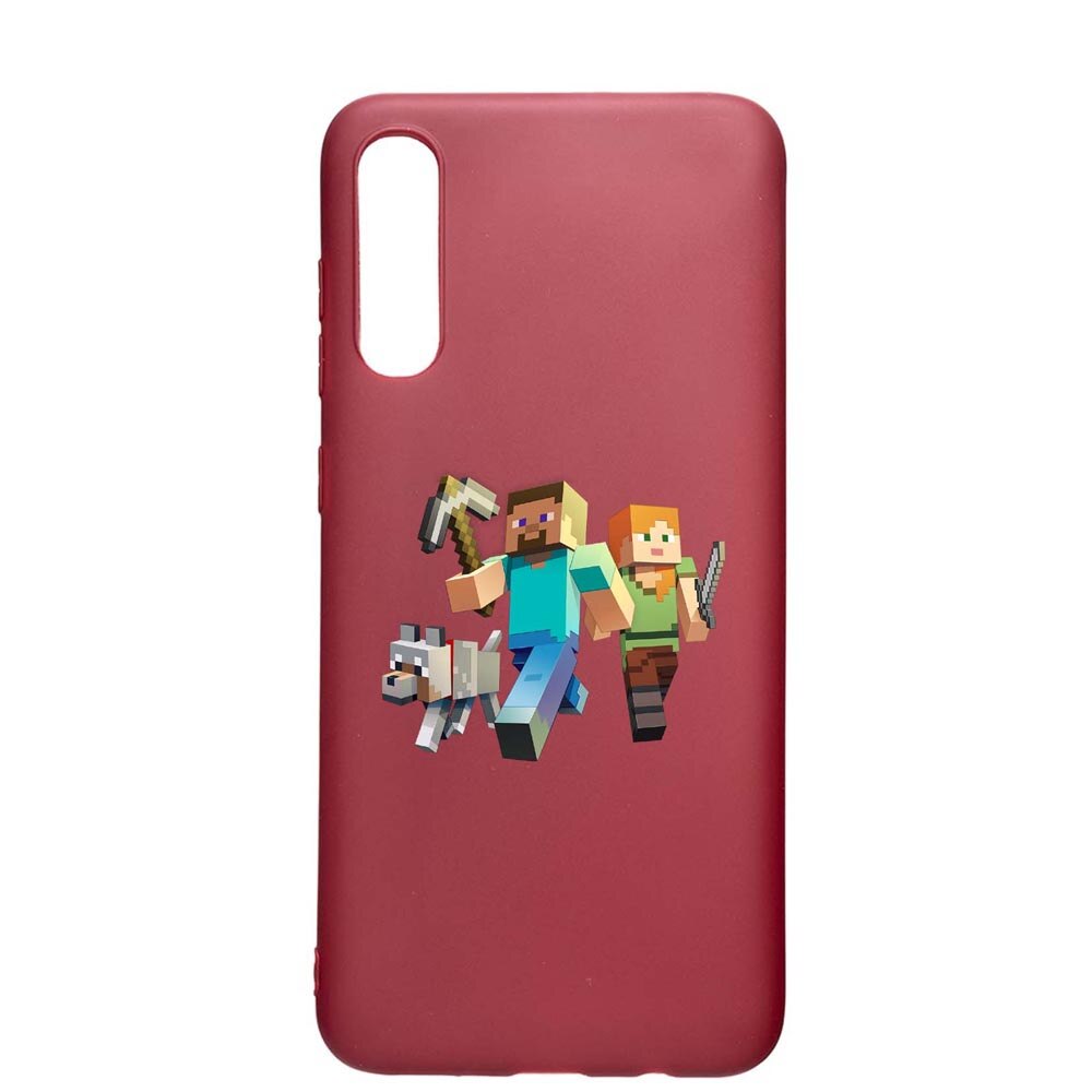 Husa Samsung Galaxy A50 / A50S, Minecraft, rezistenta la uzura, anti-alunecare, din silicon Premium, Pomegranate, PG730