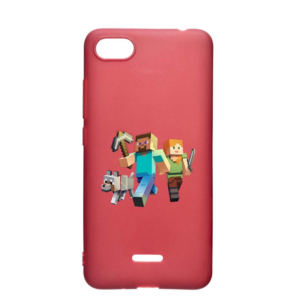 Husa Apple iPhone SE 2 / iPhone 7 / iPhone 8, Minecraft, rezistenta la uzura, anti-alunecare, din silicon Premium, Pomegranate, PG730