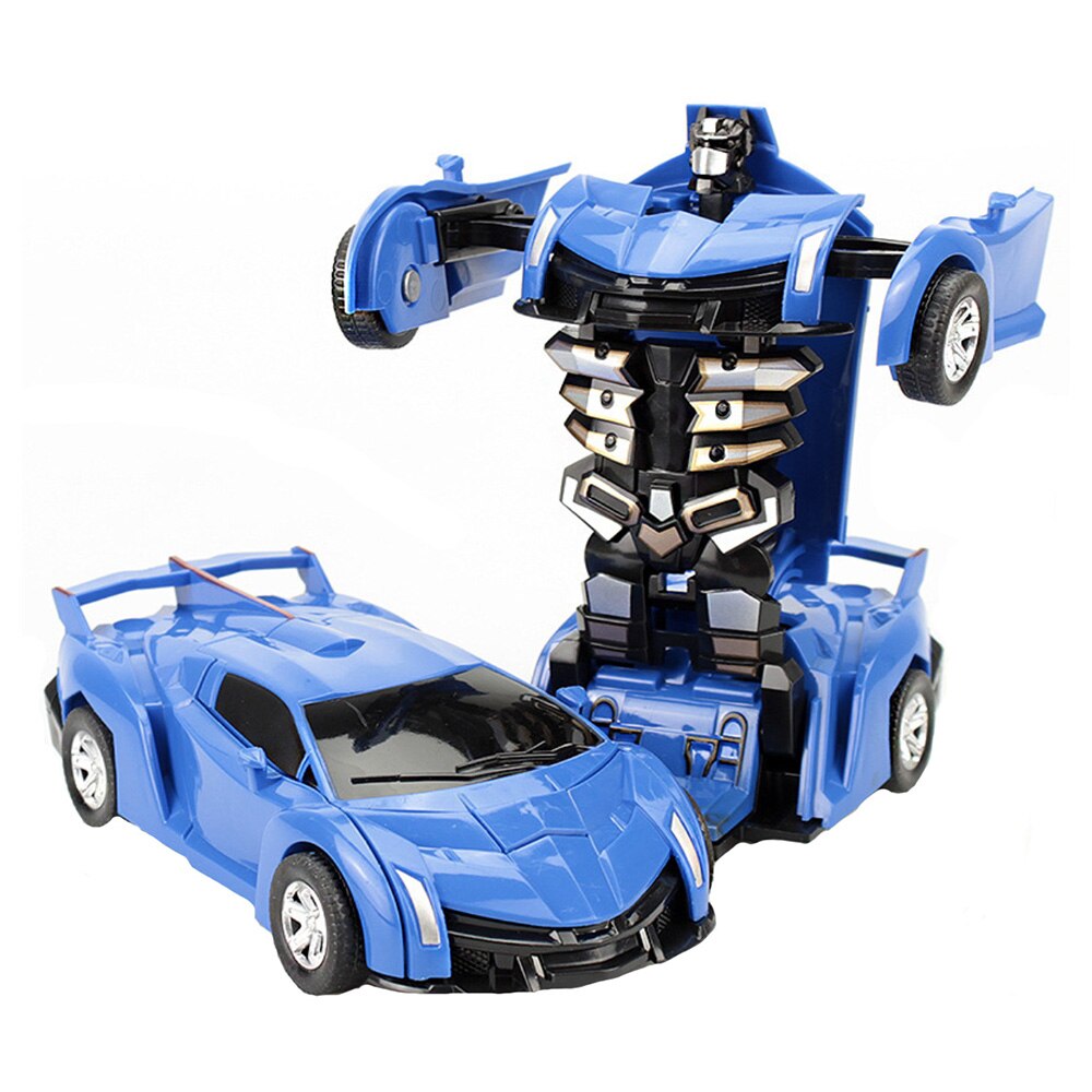 Jucarie Masinuta Mini Transformer AKU, cu deformare Inertiala, fara alimentare energie, ecologica, culoare Albastru AK5043A