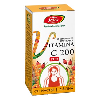 Supliment alimentar Vitamina C 200, 60 comprimate Supliment alimentar Vitamina C 200, 60 comprimate