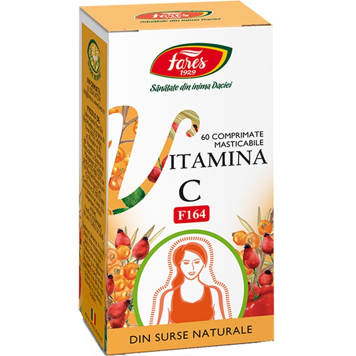 Supliment alimentar Vitamina C naturala, 60 comprimate
