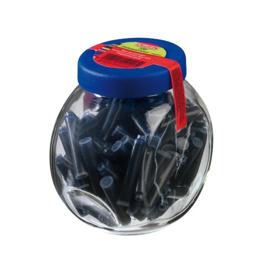 Set 100 Patroane Herlitz, scurte, in recipient de sticla, Albastre