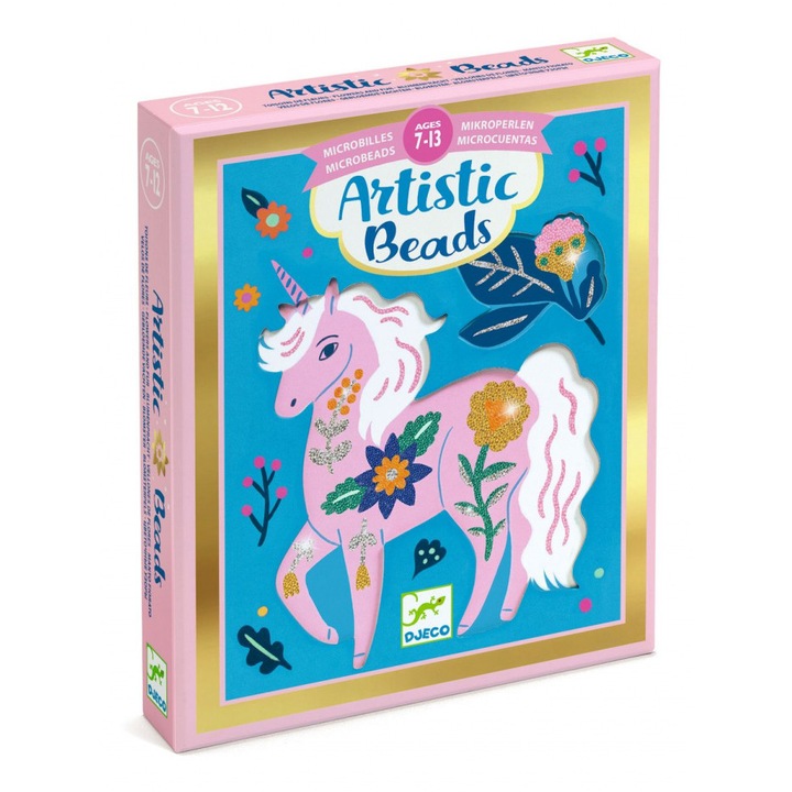 Set creativ cu margele Animale si flori, Djeco