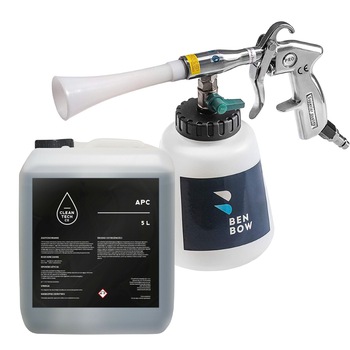 Set Pistol de curatare Benbow 002 cu aer comprimat classic + Solutie CleanTech APC 5 L, BenBow, Maner metal Set Pistol de curatare Benbow 002 cu aer comprimat classic + Solutie CleanTech APC 5 L, BenBow, Maner metal