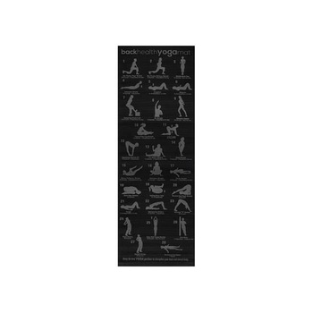 Covoras din spuma, Zola®, yoga, ,neagra, cu plan de antrenament desen, 173x61 cm Covoras din spuma, Zola®, yoga, ,neagra, cu plan de antrenament desen, 173x61 cm