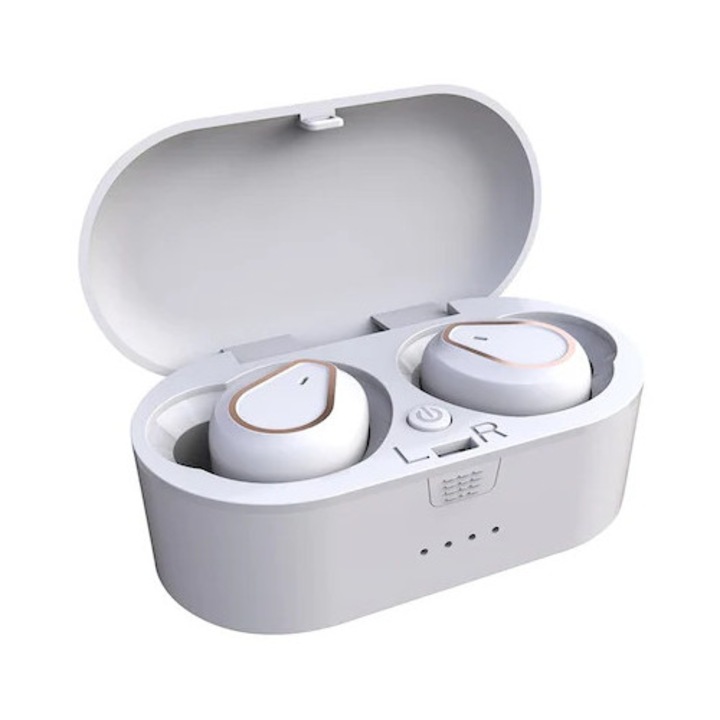 SIKS® CA207 vezeték nélküli fejhallgató, Bluetooth 5.0, kiváló minőségű hang, csökkenti a külső zajokat, fehér