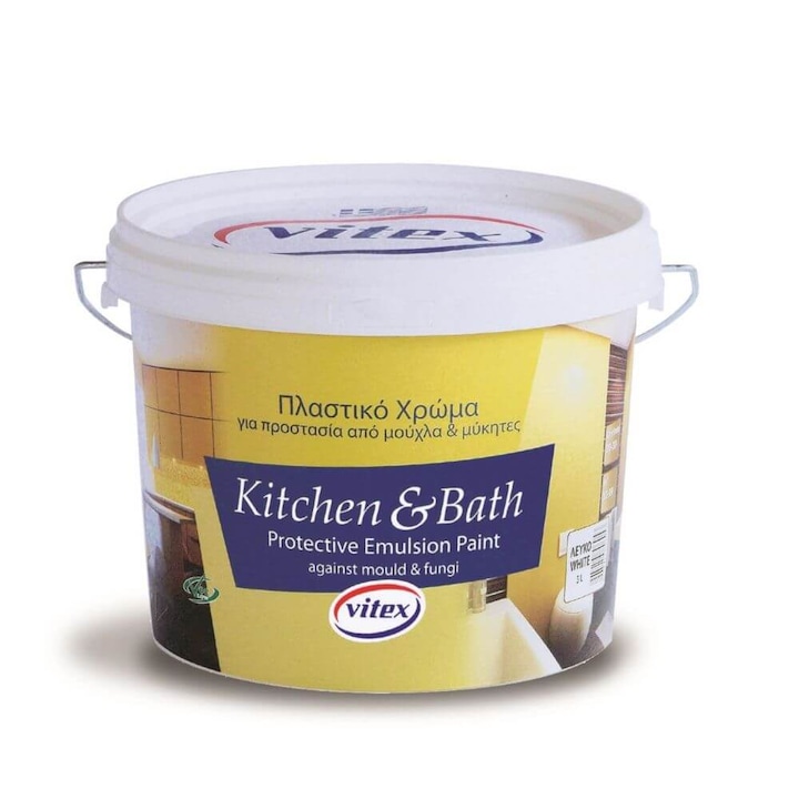 Vopsea Emulsionata Vitex Kitchen&Bath, 9 L, Alba