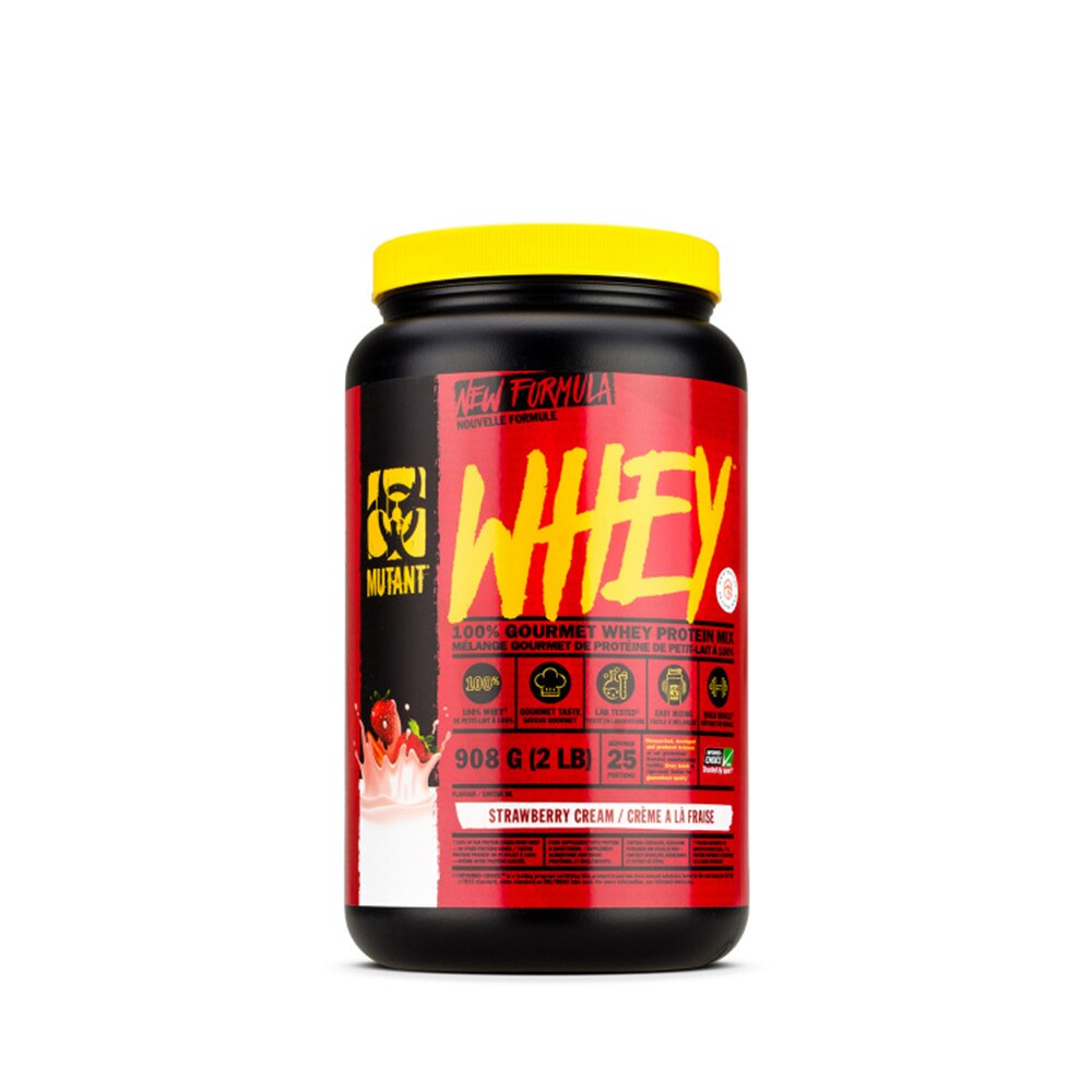 Proteina, Mutant, Whey pentru Masa Muculara cu aroma de Capsuni , 0.908 Kg