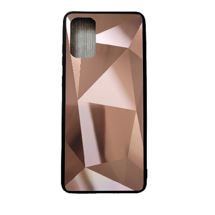 3D gyémánt textúrájú telefonburkolat, amely kompatibilis a Samsung Galaxy S20 Plus készülékkel, barna