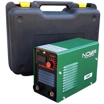 Aparat de sudura NOWA 400A cu valiza, MMA, masca simpla, palmari, electrozi, Accesorii incluse Aparat de sudura NOWA 400A cu valiza, MMA, masca simpla, palmari, electrozi, Accesorii incluse