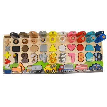 Tablita din lemn, cu numere, operatori de calcul, pesti magnetici cu undita - 22266650 Tablita din lemn, cu numere, operatori de calcul, pesti magnetici cu undita - 22266650