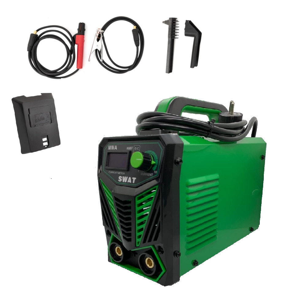 Aparat de sudura Profesional SWAT Green, 10-400 A, Protectie termica, Monofazat, Complet accesorizat, Electrozi 1.6 - 3.2, 220V