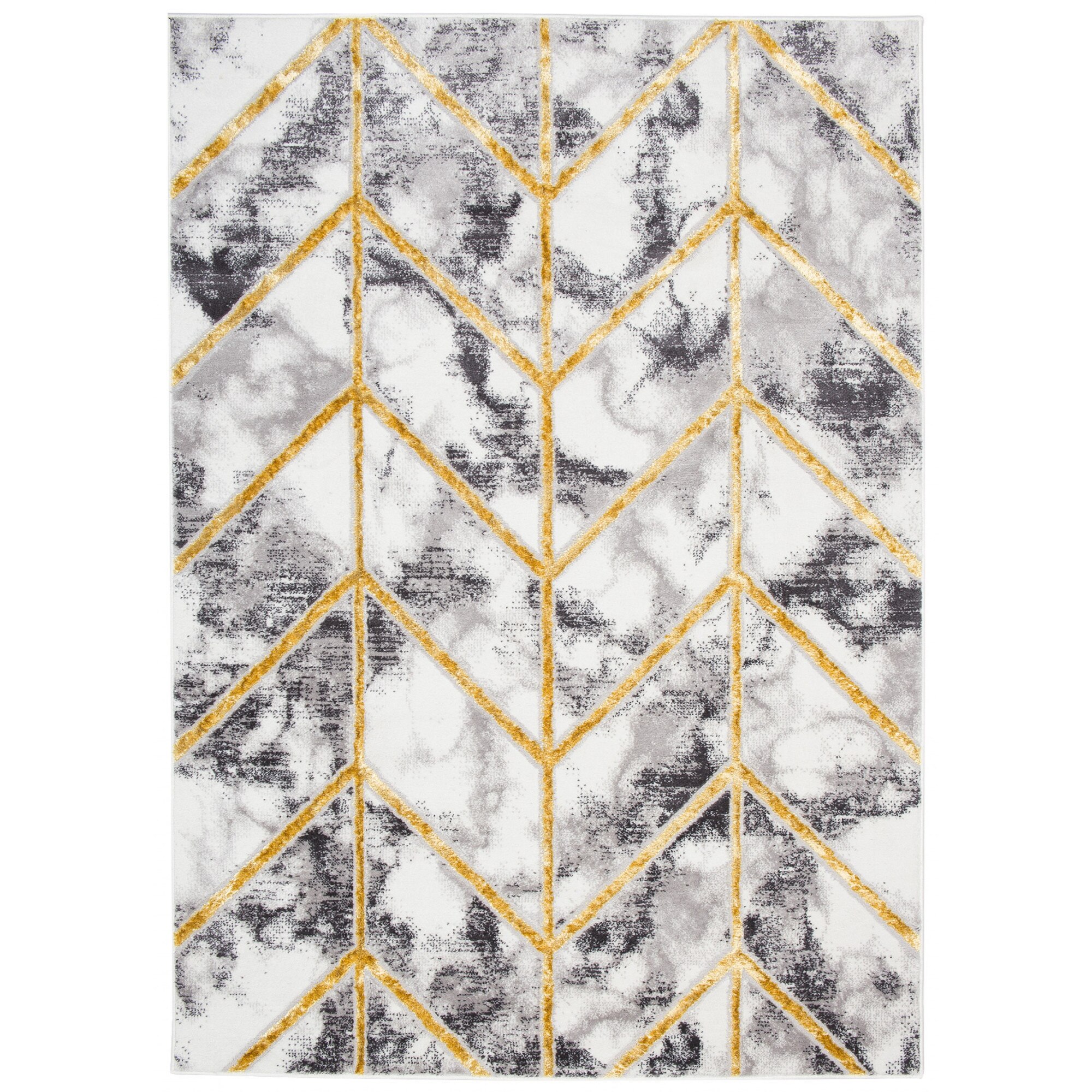 Covor Shine Modern Gold Unique Chemex FC07A FTZ cremos 200x300