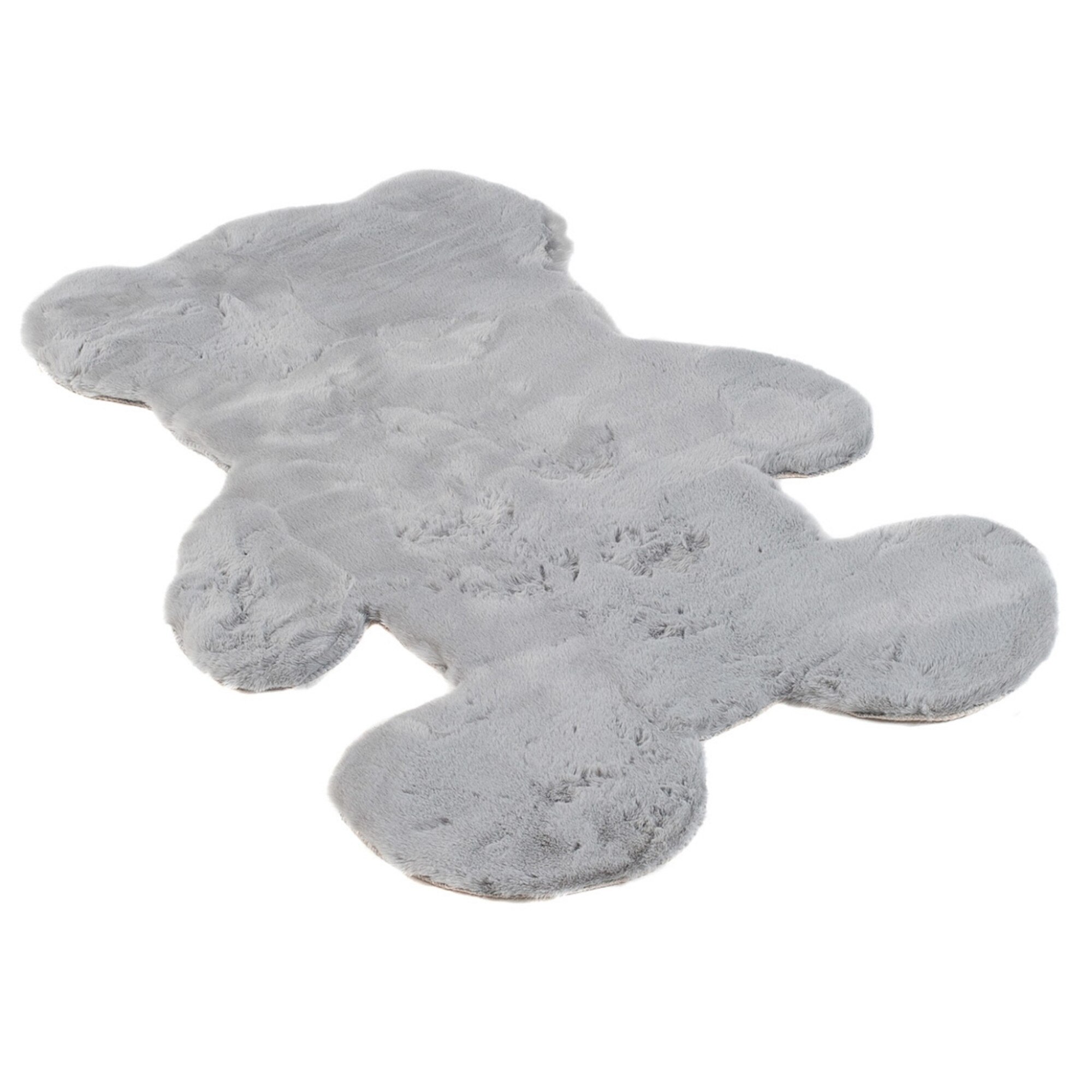 Covor Rabbit Teddy Plush Chemex RABBIT FUR TEDDY BEAR gri 60x90