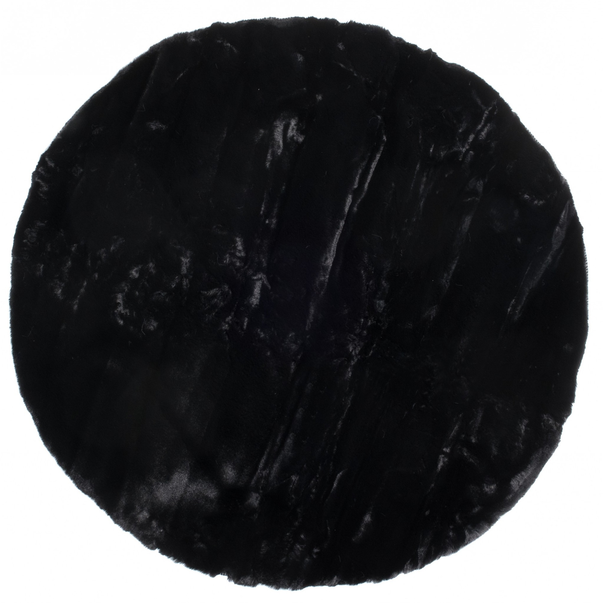 Covor Rabbit Circle Plush Chemex RABBIT FUR negru 100x100