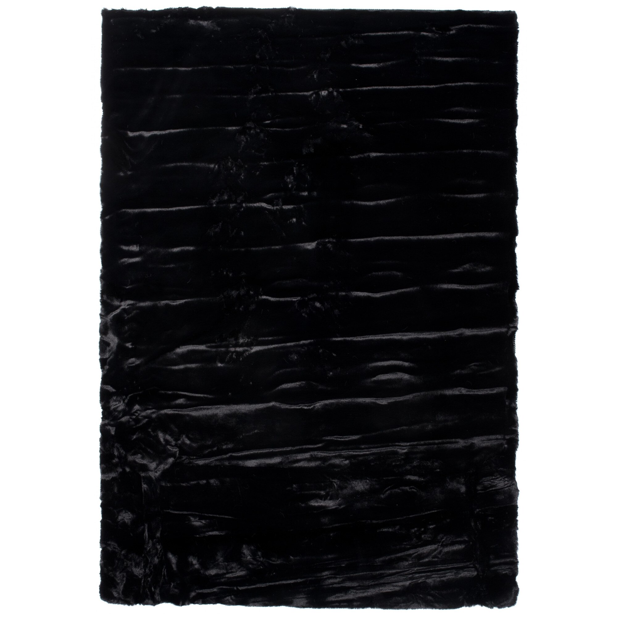 Covor Rabbit Area Rug Plush Chemex RABBIT FUR negru 120x170